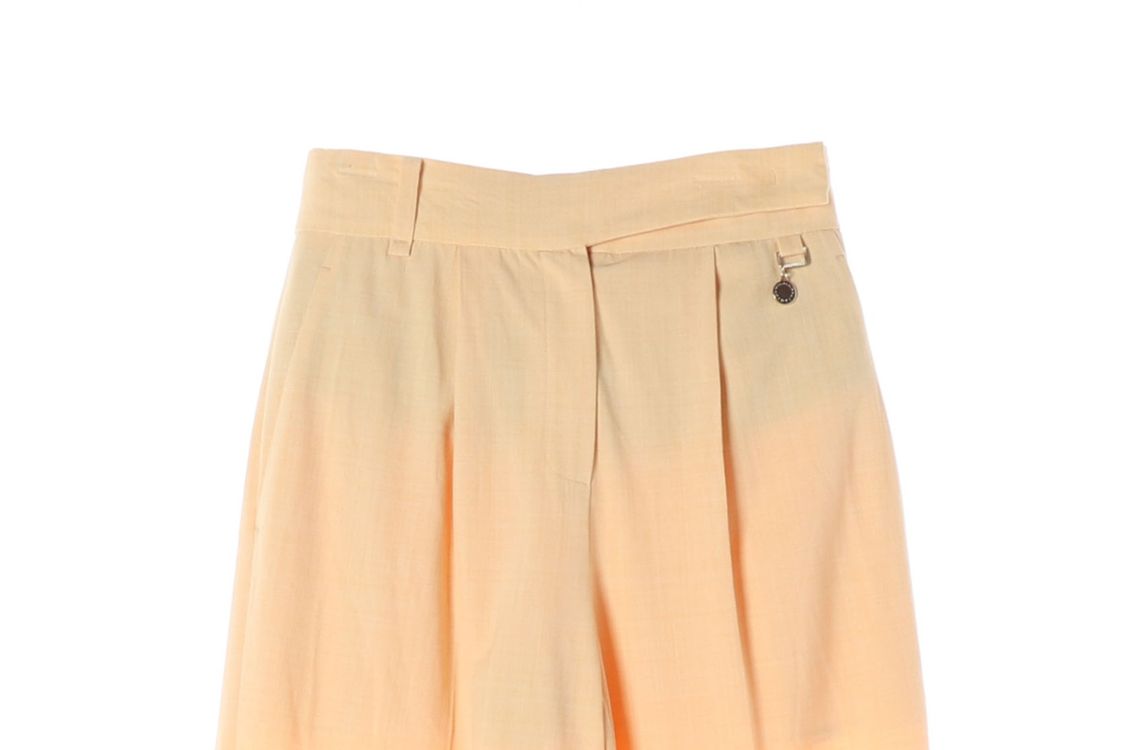 미샤 20SS 골드 참 옐로우 핀턱 와이드 슬랙스--2