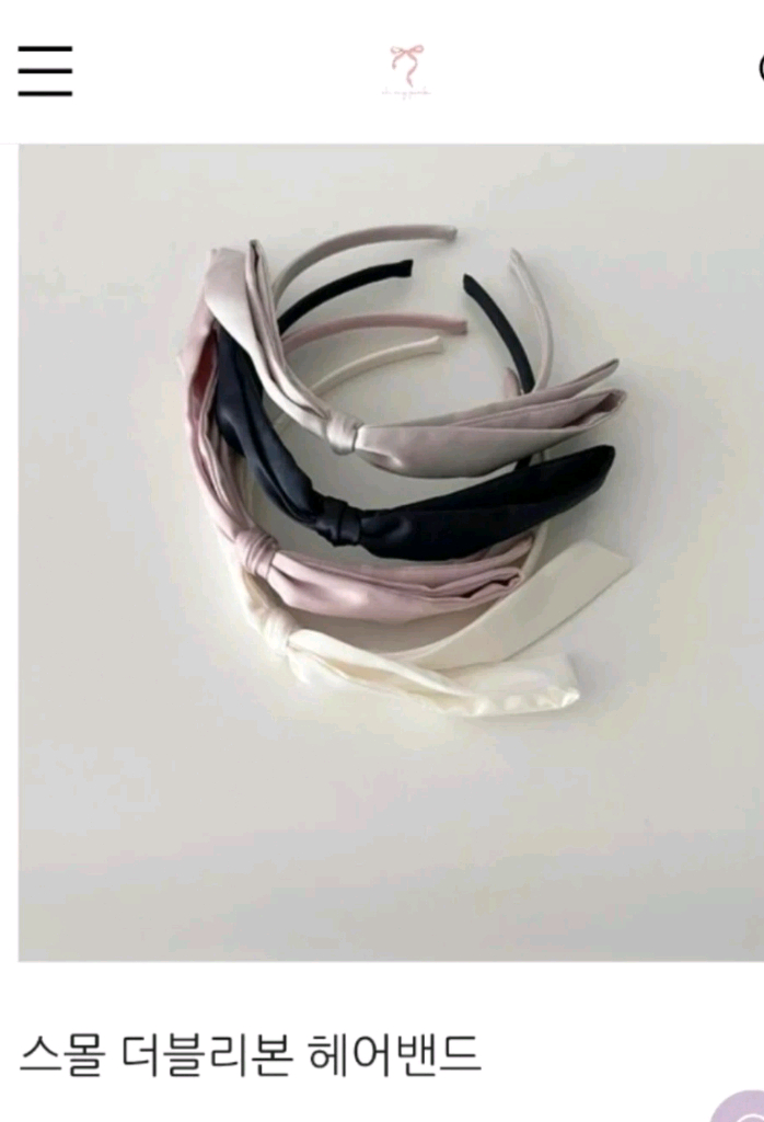 오마이핑크 스몰 더블 리본 헤어밴드 핑크 아기머리띠--1