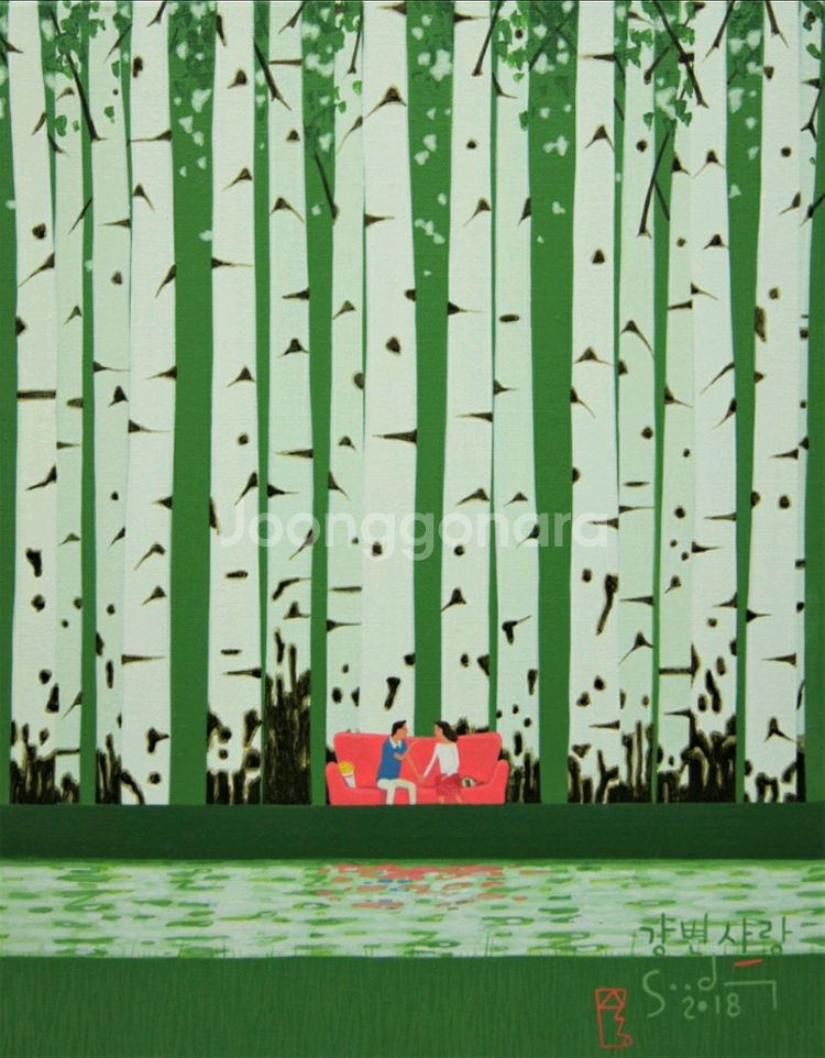 이수동 작가님 자작나무 원화 6호 작품 그림 싸게 팝니다--6