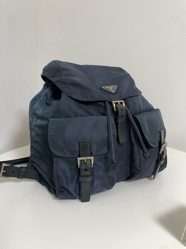 프라다 나일론 투포켓 미듐 백팩--1