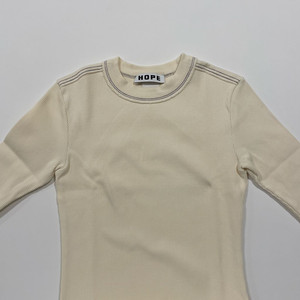 [새상품] HOPE 골지 하프슬리브 탑 5부 / 크림 F
