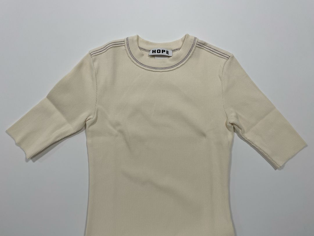 [새상품] HOPE 골지 하프슬리브 탑 5부 / 크림 F--1