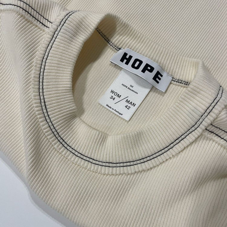 [새상품] HOPE 골지 하프슬리브 탑 5부 / 크림 F--4