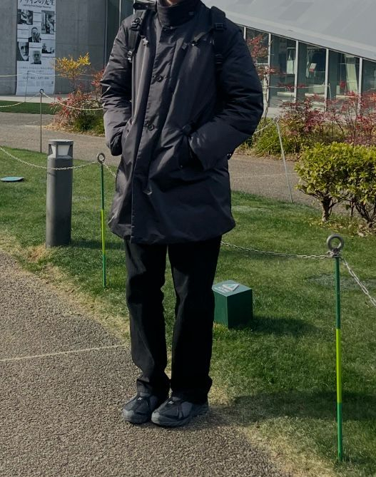 질샌더 패딩 코트 48사이즈 L-XL 착샷--7