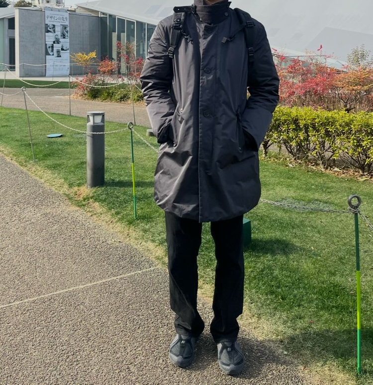 질샌더 패딩 코트 48사이즈 L-XL 착샷--8