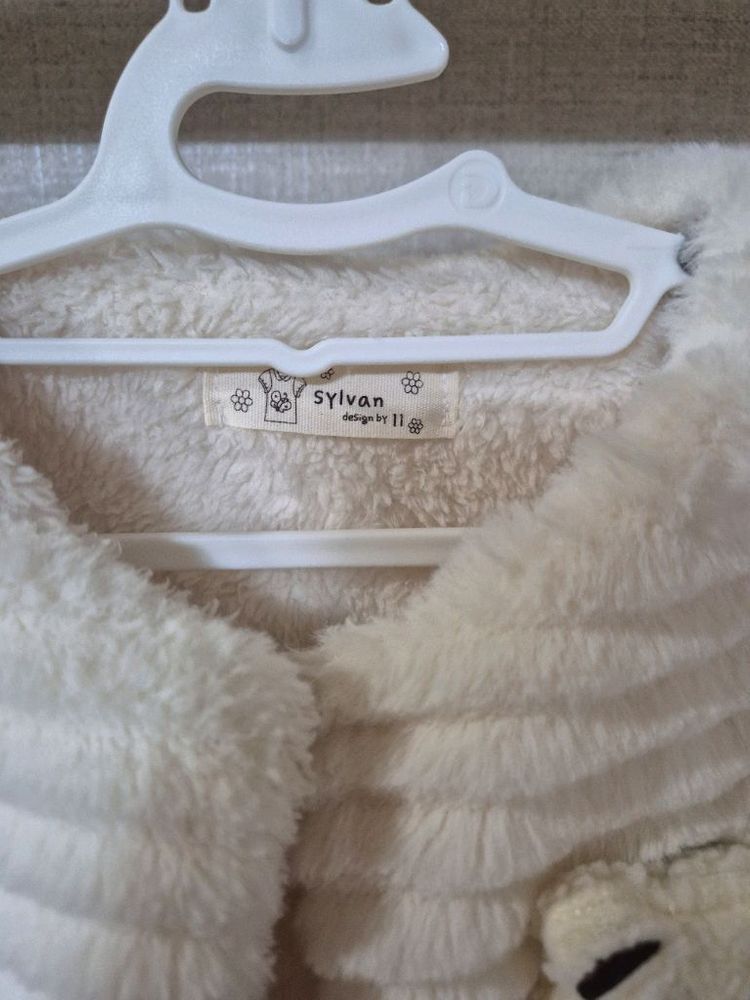 여아동 아이보리 퍼조끼(4-6세)--2