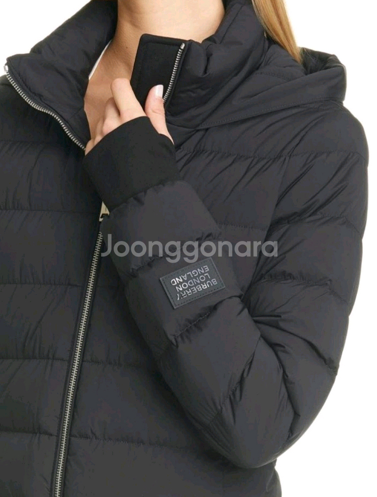 버버리 뉴브릿지 회색기러기 후드구스다운 55 미사용--3