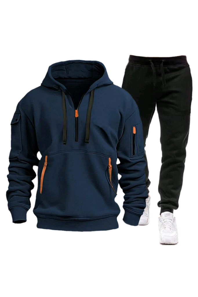 캐주얼 포켓 후드티 상하의세트 풀오버 후드티 실용적 일상운동복싸이즈 95 ~ 115까지 색상 7가지 종류상하의 세트--1