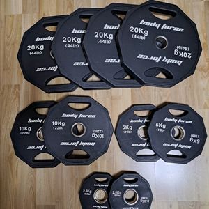 바디포스 TPU 우레탄 10각 원판 115kg (데드 웨지 및 멀티스트랩 서비스) - 인천