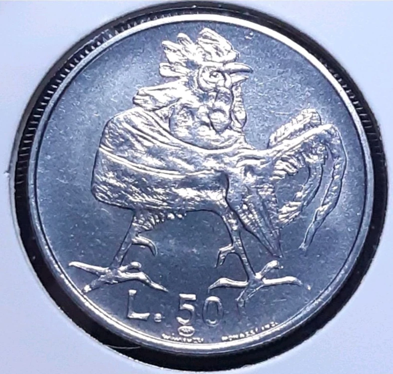 희귀 산마리노 미사용 1974년 50리라.외국주화 주화 화폐 동전 이미지