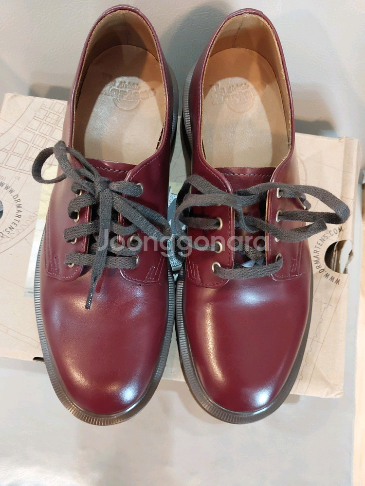 닥터마틴 스미스 4홀 옥스블러드 빈티지 스무스 더비슈즈 UK6 250mm 택포10만9천원--6
