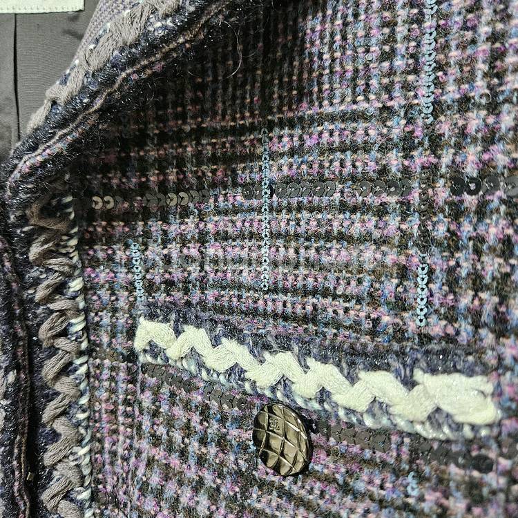 타임 세일러 칼라 체크 재킷 랑방 마인 더캐시미어--5