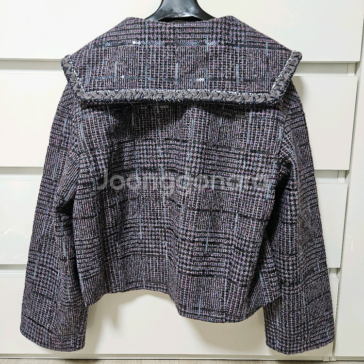 타임 세일러 칼라 체크 재킷 랑방 마인 더캐시미어--6