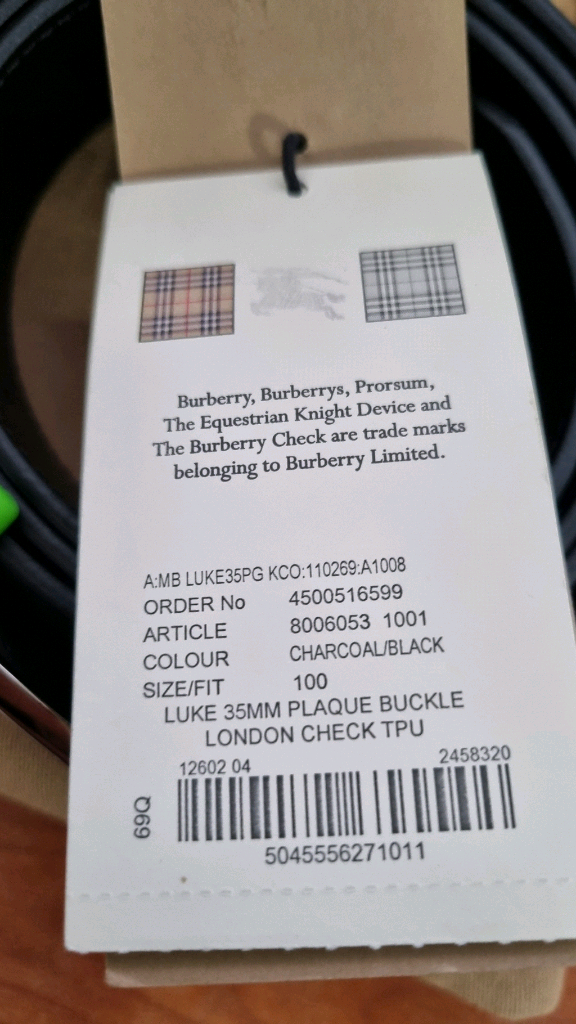 버버리 체크 패턴 벨트 새제품--4