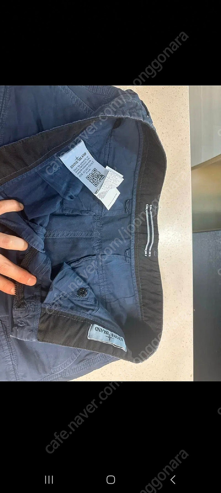 스톤아일랜드 코튼 캔버스 버뮤다 카고바지 32 33--4