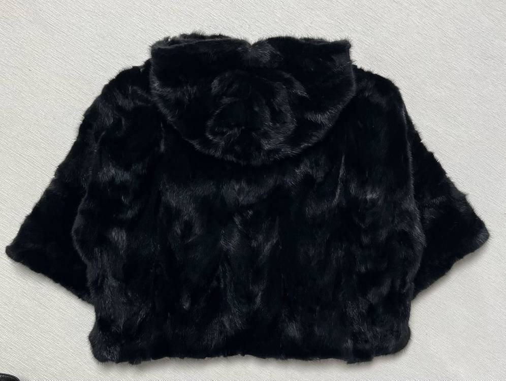 유로컬렉션 코코 밍크 후드 하프자켓 55 블랙--2