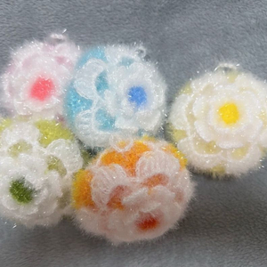 흰장미 호빵 수세미 5개 세트