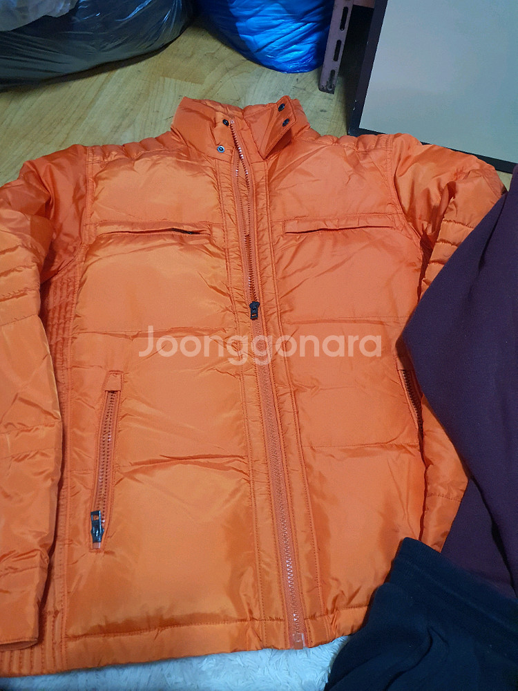 남성 105사이즈 몽땅다다드리는가격 아디다스 골프 오렌지 패딩(XL), 챔피온 맨투맨(M), 긴팔티, 검정바지 세트--1