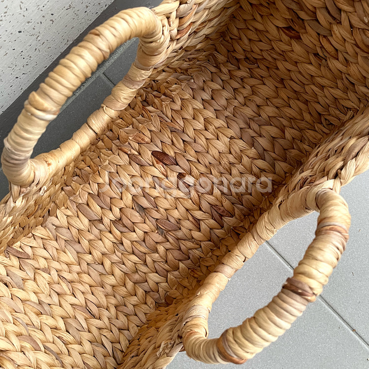 손잡이 수초 바구니, 라탄 타원 바스켓, 인테리어 소품 미사용--2