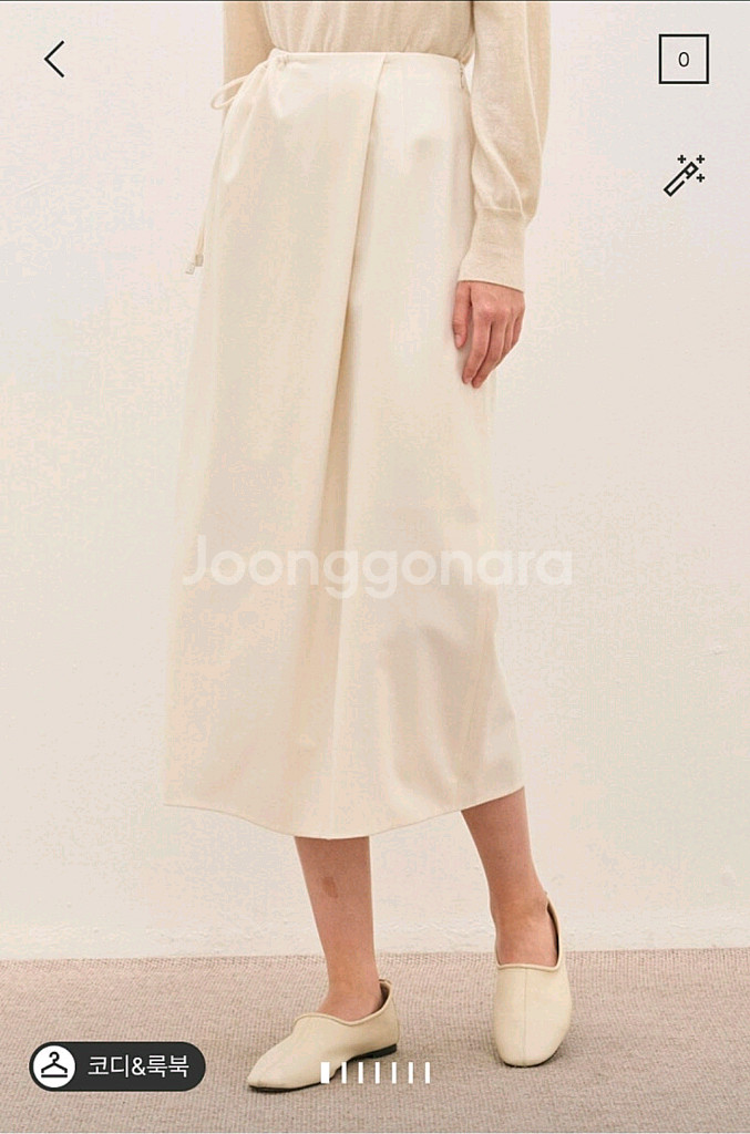 더캐시미어 드로우스트링 패널 스커트44 랑방 타임 마인--1