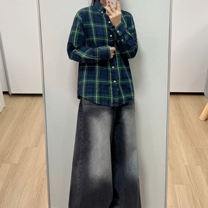 폴로 랄프로렌 타탄체크 오버핏 셔츠 남방 이미지