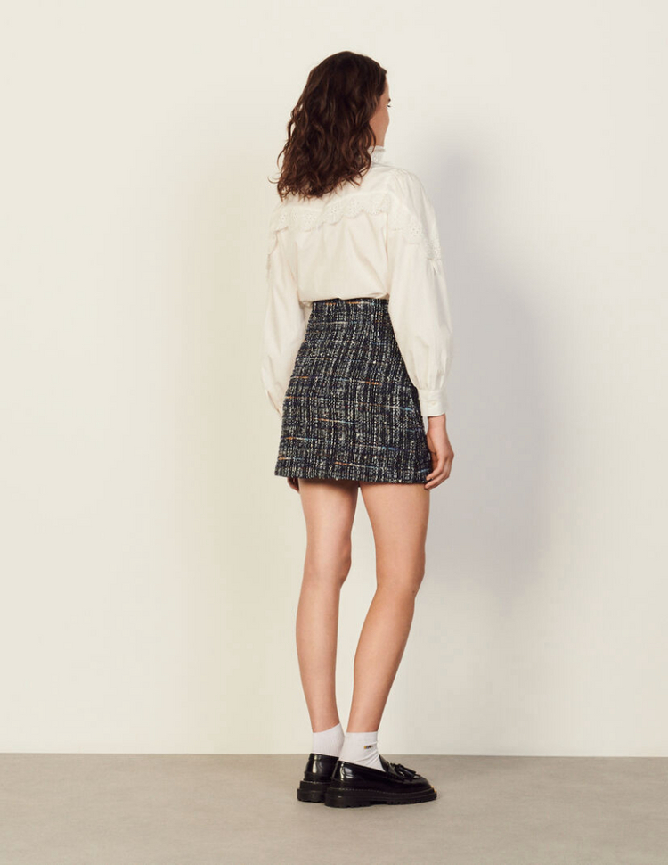 산드로 트위드 스커트--1
