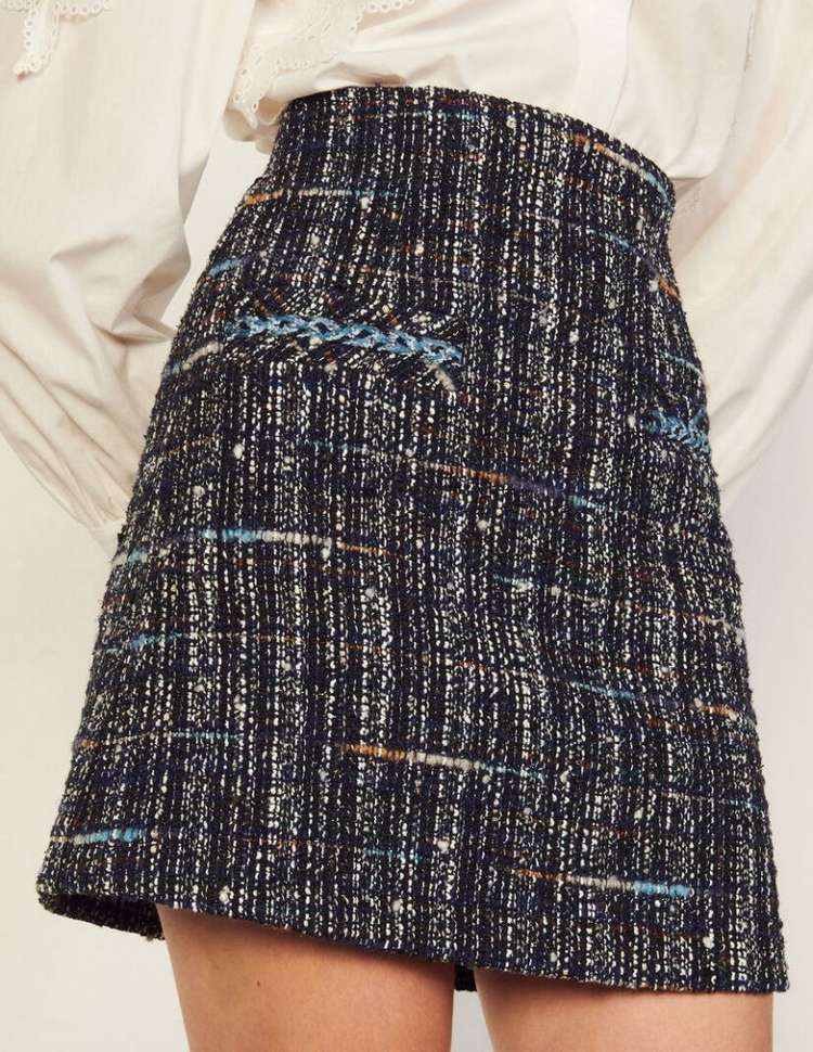 산드로 트위드 스커트--2