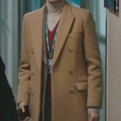 (소녀시대 윤아)산드로 여성 울 롱코트 롱자켓 정장 베이지