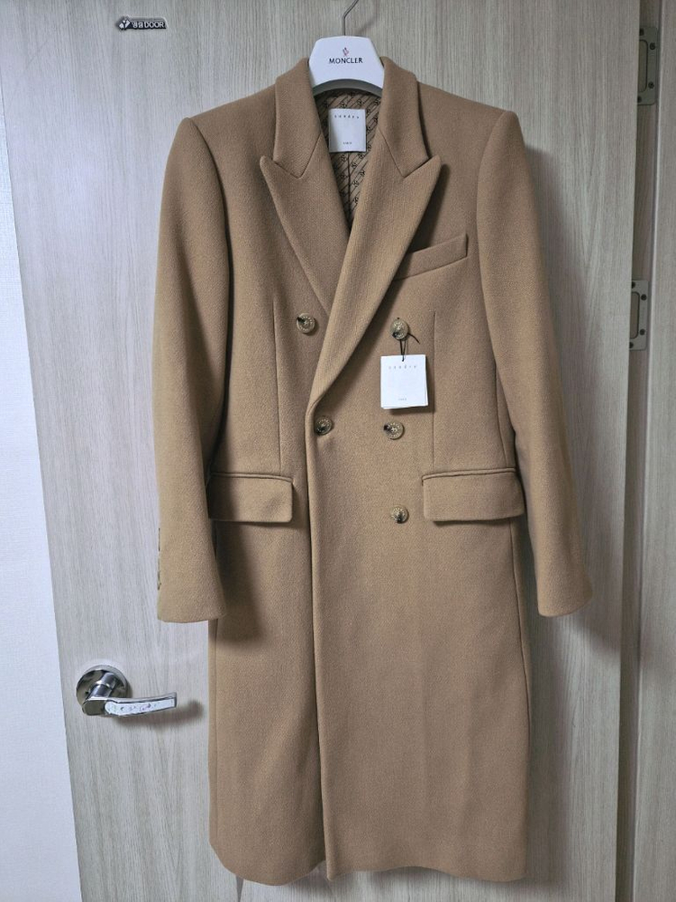 (소녀시대 윤아)산드로 여성 울 롱코트 롱자켓 정장 베이지--1