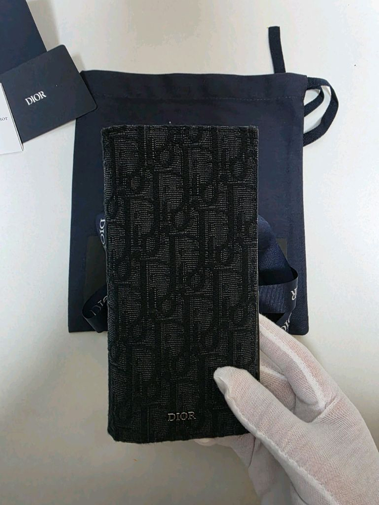 디올 버티컬 장지갑 블랙 디올 오블리크 자카드 (풀구성) 이미지