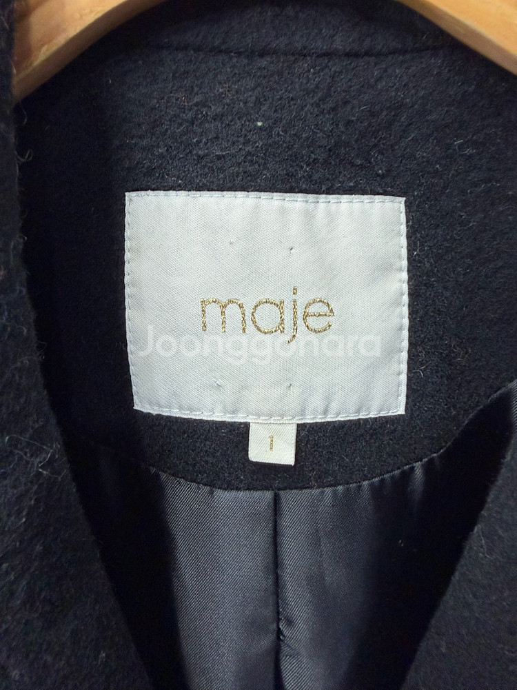 정품) maje 마쥬 가죽 디테일 모직 코트 1--6