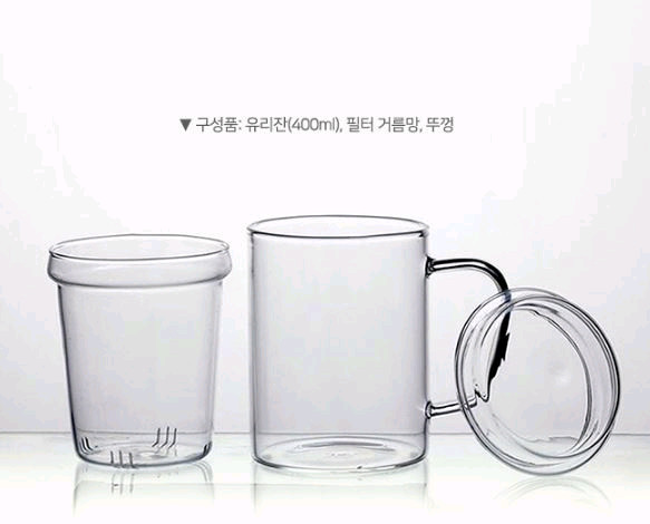 내열 유리 티포트 세트 머그컵 400ml--3