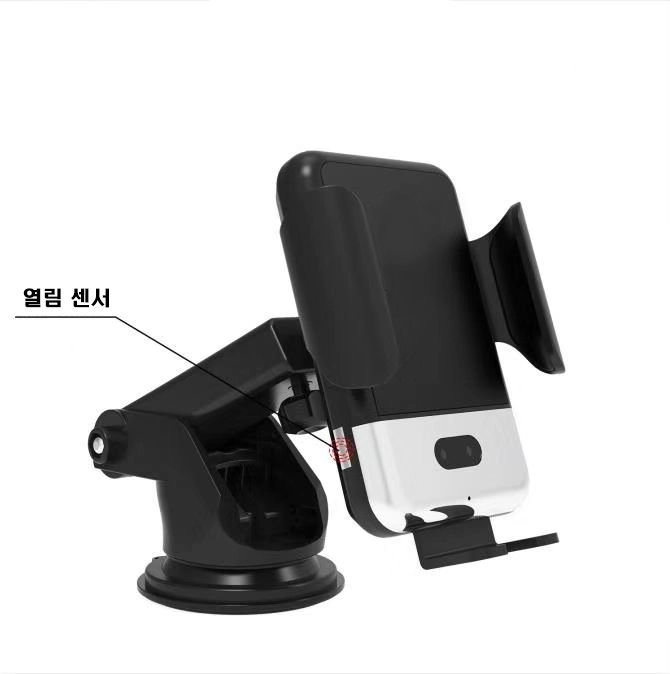 새 차량용 고속 무선 충전 자동 센서 흡착형 휴대폰 거치대 스마트폰 홀더 대시보드 고정 충전 거치대 자동 그립 각도 이미지