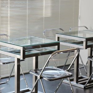 304 스테인리스 강화 유리 스텐 테이블