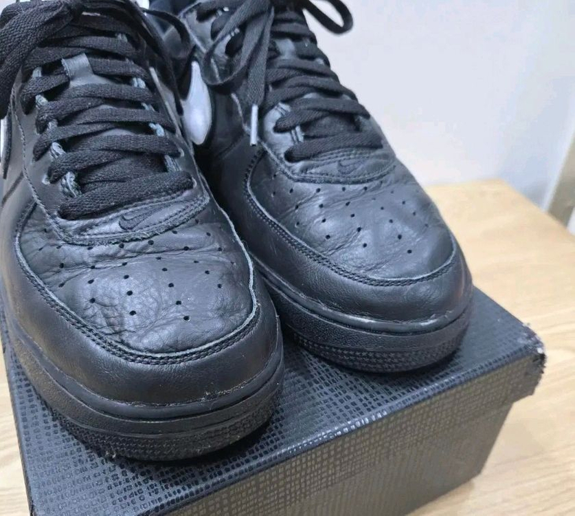 에어포스1 스니커즈 블랙 285 검흰로우--4