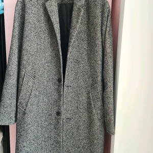 H&M 에이치엔엠 울혼방 헤링본 롱코트 팜. M(100~103)사이즈