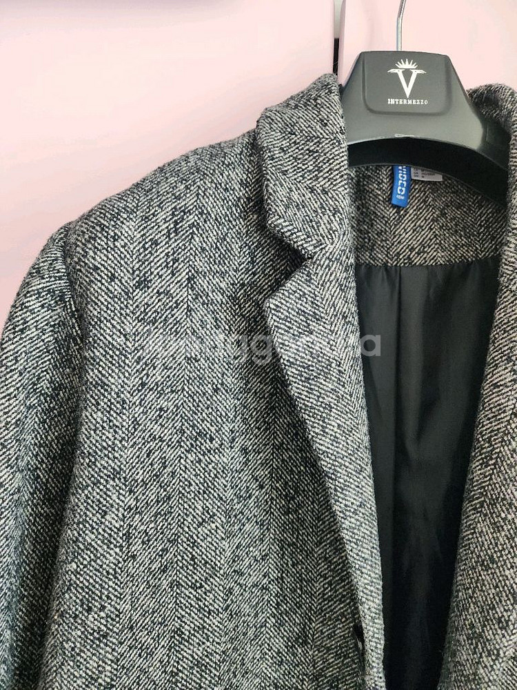 H&M 에이치엔엠 울혼방 헤링본 롱코트 팜. M(100~103)사이즈--2