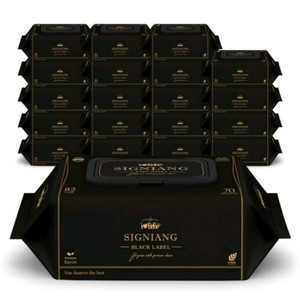 선착순)초고평량82g 엠보싱 블랙라벨 아기물티슈 캡형70매 20팩당 무료배송21900원