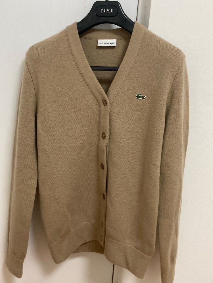 라코스테 여성 V넥 가디건 AF189E 베이지 이미지