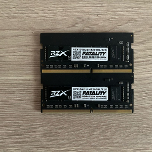 RZX FATALITY DDR4 32GB 3200MHz 노트북용 램 2개