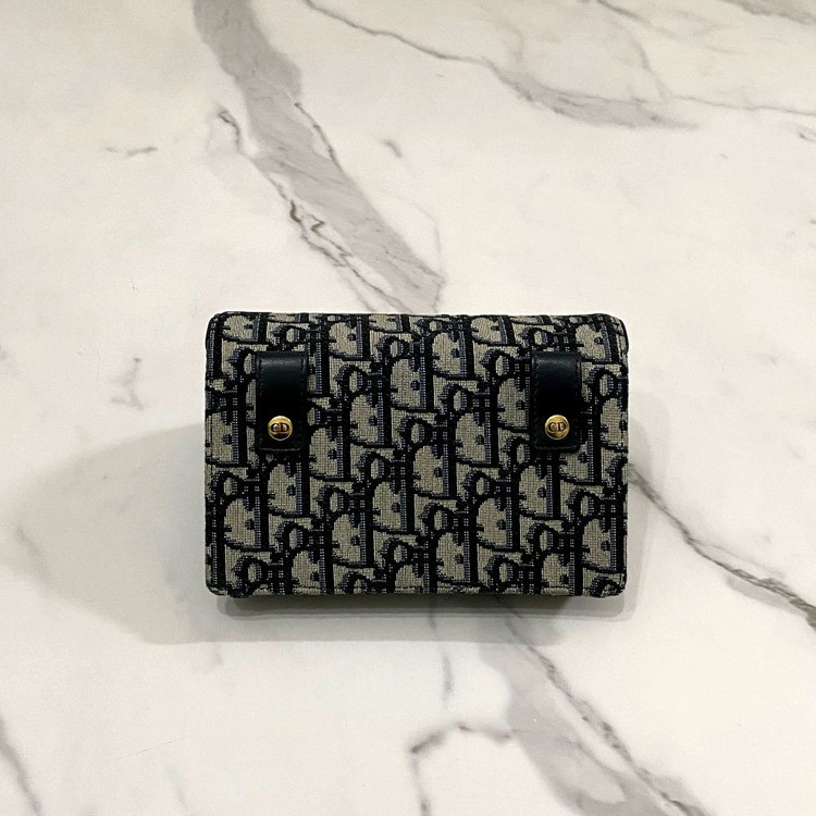 디올 새들 오블리크 자카드 벨트백 가방 파우치 블루--4