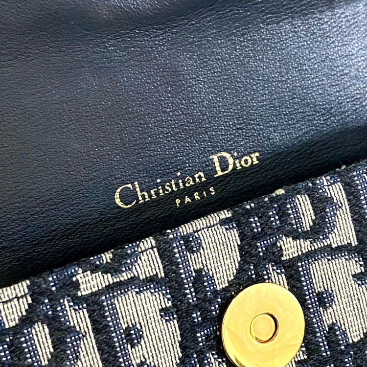 디올 새들 오블리크 자카드 벨트백 가방 파우치 블루--6