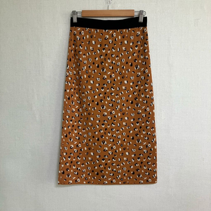 SISLEY 시슬리 브라운 레오파드 니트 스커트