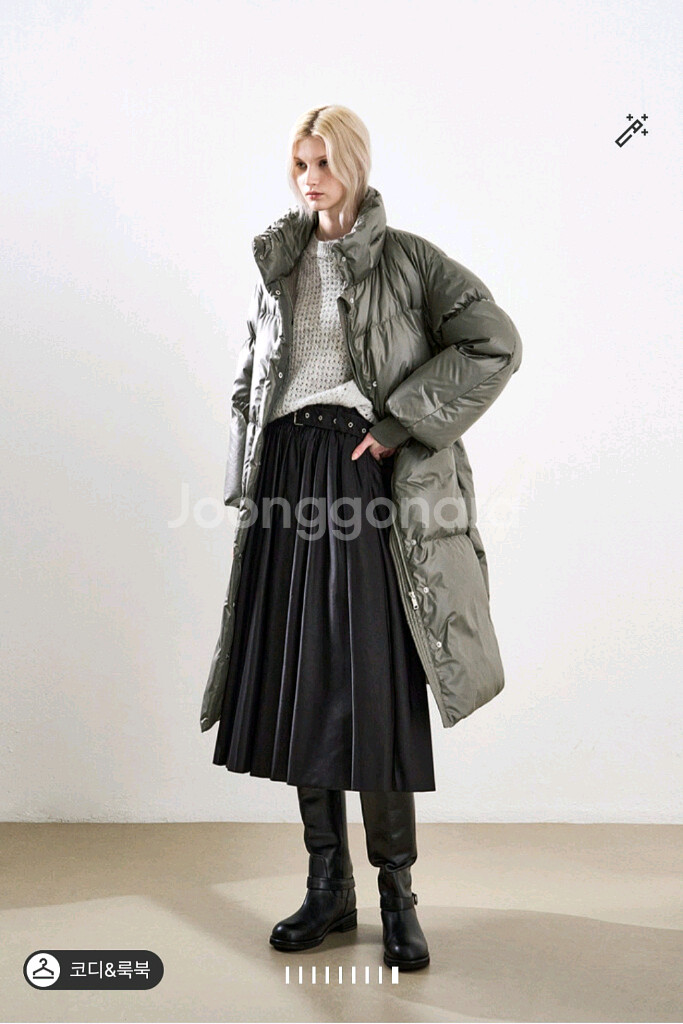 한섬 25fw신상 시스템 전국품절 하이넥 구스 롱코트 55--4