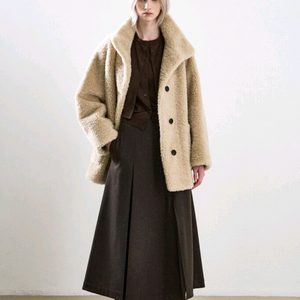 한섬 25fw신상 시스템 전국품절 퍼 텍스처 하이넥 자켓55 (새것)