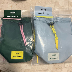 (미개봉) 스타벅스 msgm 파우치 그린, 블루 일괄