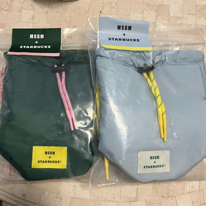 (미개봉) 스타벅스 msgm 파우치 그린, 블루 일괄