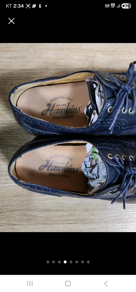 호킹스 남성 옥스포드 윙팁 캐주얼 구두-(255)--3