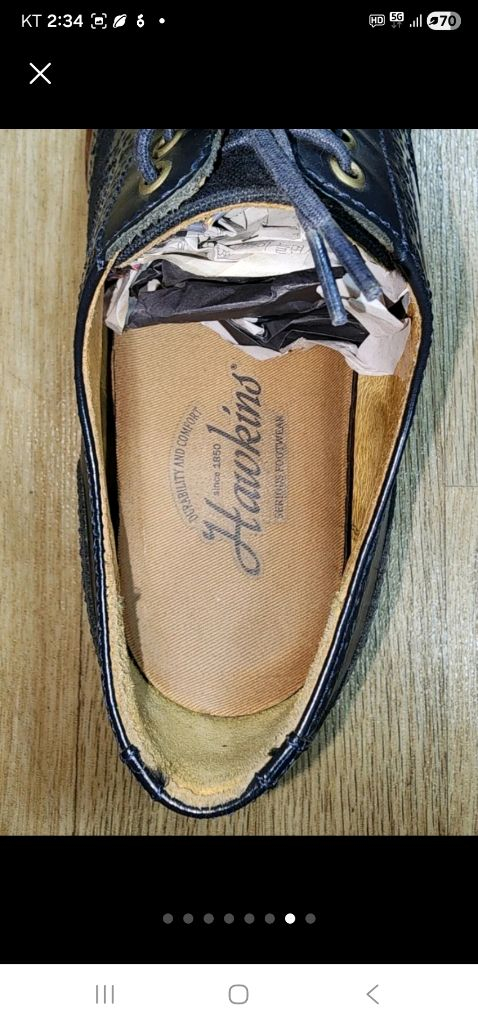 호킹스 남성 옥스포드 윙팁 캐주얼 구두-(255)--6