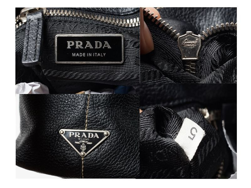 프라다 가죽 숄더백--5